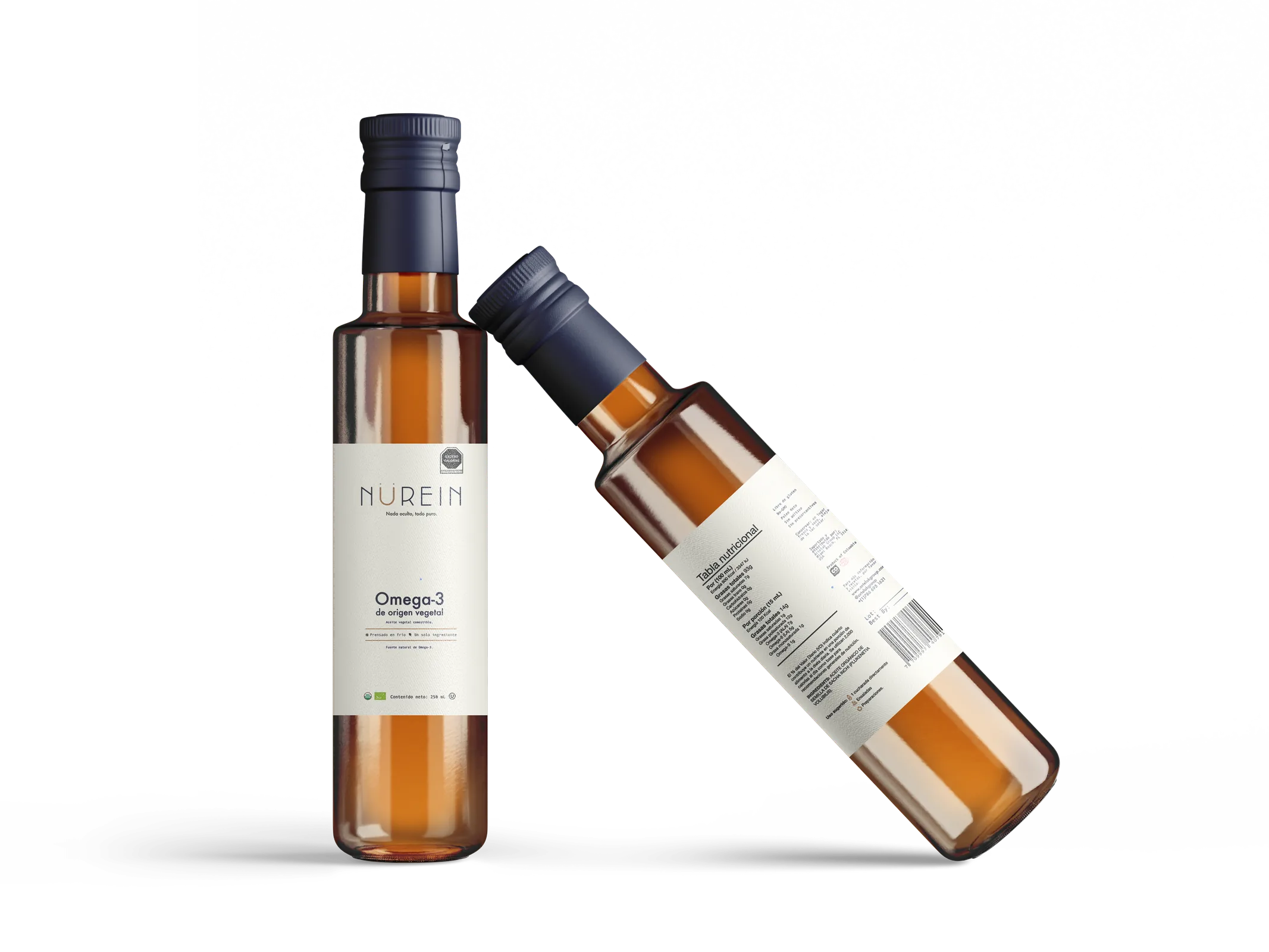 Bottle of Nürein with its Omega-3 seal